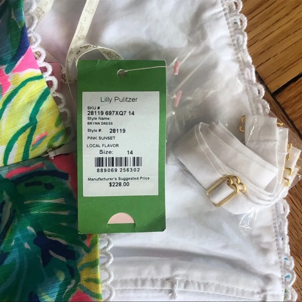 Lilly Pulitzer Pink Sunset Local Flavor Brynne Strapless Mini A-Line Dress - Picture 7 of 9